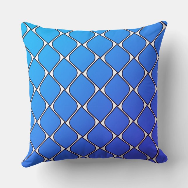blu strips heart throw pillow kussen (Achterkant)