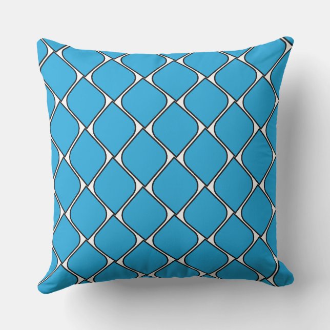 blu strips heart throw pillow kussen (Achterkant)