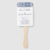 Blu Tegels bruiloft programma fan Handwaaier (Voorkant)