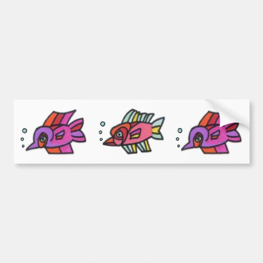 Blub Fish Trio Bumpersticker (Voorkant)