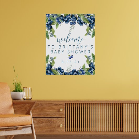 Bluberry Baby shower Poster (Woonkamer 2)