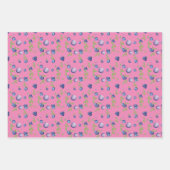 Bluberry geel roze groen patroon inpakpapier vel (Voorkant 3)