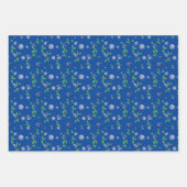 Bluberry paarse groen grijs patroon inpakpapier vel (Voorkant 2)