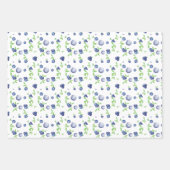 Bluberry wit roze patroon inpakpapier vel (Voorkant)