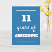 Blue 11th Birthday Kaart (Gele Bloem)