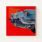 blue 1950s Cadillac hood Notitieboek (Achterkant)