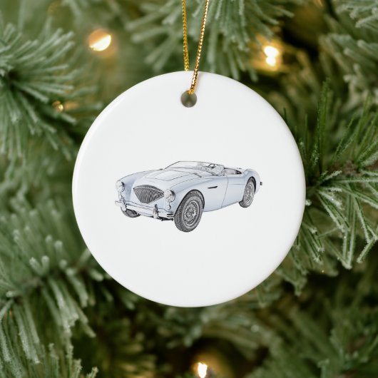 Blue 1953 Austin-Healey Convertible Keramisch Ornament (Boom)