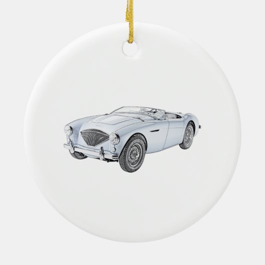 Blue 1953 Austin-Healey Convertible Keramisch Ornament (Achterkant)