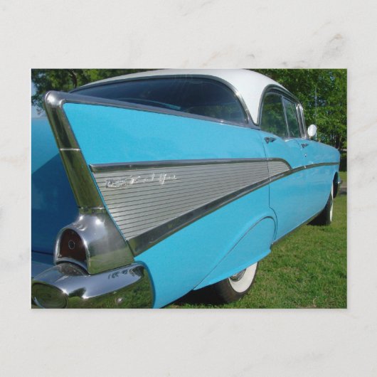 Blue 1957 Chevy Briefkaart (Voorkant)