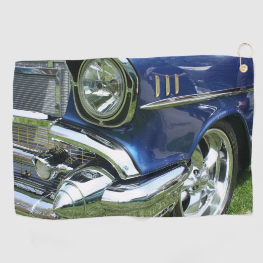 Blue 1957 Chevy Vintage Car Golfhanddoek (Horizontaal)
