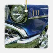 Blue 1957 Chevy Vintage Car Keramisch Ornament (Achterkant)