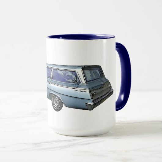 Blue 1962 Chevrolet station wagon. Mok (Voorkant rechts)