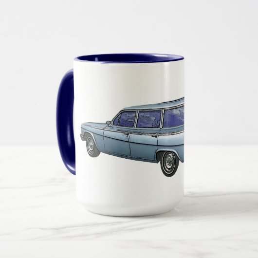 Blue 1962 Chevrolet station wagon. Mok (Voorkant links)