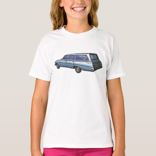 Blue 1962 Chevrolet station wagon. T-shirt (Voorkant)