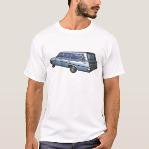 Blue 1962 Chevrolet station wagon. T-shirt