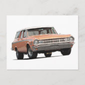 Blue 1964 Dodge station wagon. Briefkaart (Voorkant)