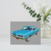 Blue 1966 Pontiac Le Mans Muscle Car Briefkaart (Staand voorkant)
