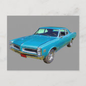Blue 1966 Pontiac Le Mans Muscle Car Briefkaart (Voorkant)
