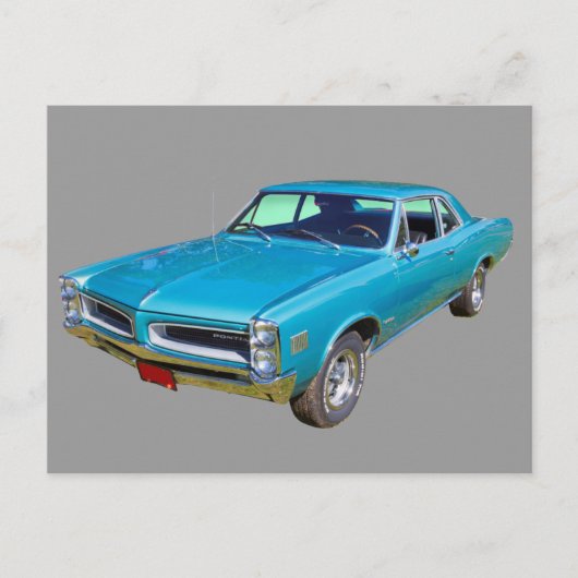 Blue 1966 Pontiac Le Mans Muscle Car Briefkaart (Voorkant)