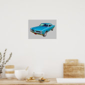 Blue 1966 Pontiac Le Mans Muscle Car Poster (Keuken)