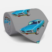 Blue 1966 Pontiac Le Mans Muscle Car Stropdas (Opgerold)