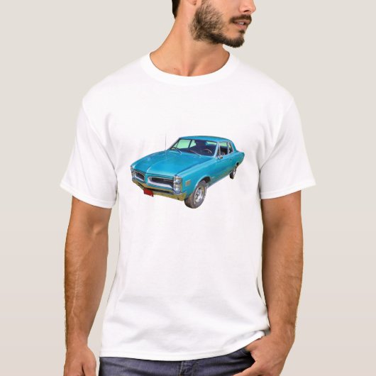 Blue 1966 Pontiac Le Mans Muscle Car T-shirt (Voorkant)