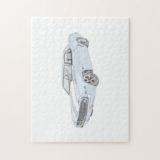 Blue 1969 Chevy Camaro Drawing Legpuzzel (Verticaal)