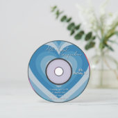 Blue 2000s Aura Hearts Music CD Birthday Kaart (Staand voorkant)