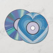 Blue 2000s Aura Hearts Music CD Birthday Kaart (Voorkant / Achterkant)