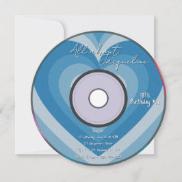 Blue 2000s Aura Hearts Music CD Birthday Kaart