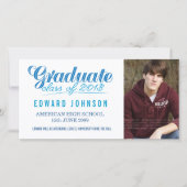 Blue 2013 Afstuderen Aankondiging Fotokaart (Voorkant)