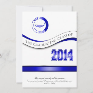 Blue 2014 Afstuderen Uitnodiging/Aankondiging Kaart
