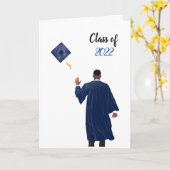 Blue 2022 Gefeliciteerd, Afstuderen Kaart - Mannel (Gele Bloem)