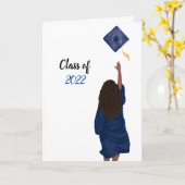 Blue 2022 Gefeliciteerd, Afstuderen Kaart - Vrouw (Gele Bloem)