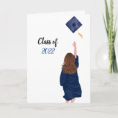 Blue 2022 Gefeliciteerd, Afstuderen Kaart - Vrouw (Voorkant)