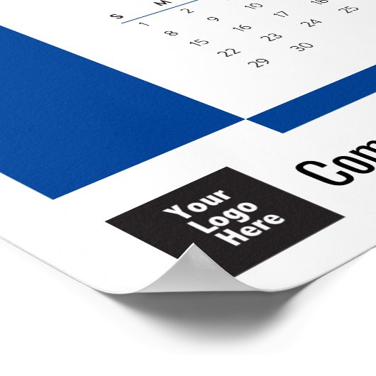 Blue 2026 Corporate Wall Calendar Poster (Hoek)