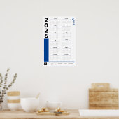 Blue 2026 Corporate Wall Calendar Poster (Keuken)