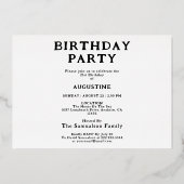 Blue 21st Birthday  Gold Folie Uitnodiging (Achterkant)