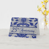 Blue 25th Jubileum Zakelijke Groet Kaart (Gele Bloem)