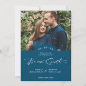 Blue 2 Photos Minimalist Be our Guest Quote Save The Date (Voorkant)
