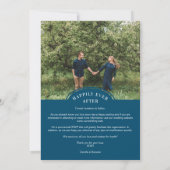 Blue 2 Photos Minimalist Be our Guest Quote Save The Date (Achterkant)