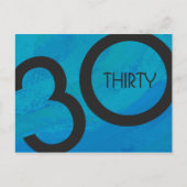 Blue 30 Decade Birthday Briefkaart (Voorkant)