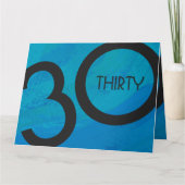Blue 30 Decade Birthday Kaart (Voorkant)