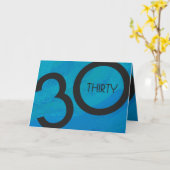 Blue 30 Decade Birthday Kaart (Gele Bloem)