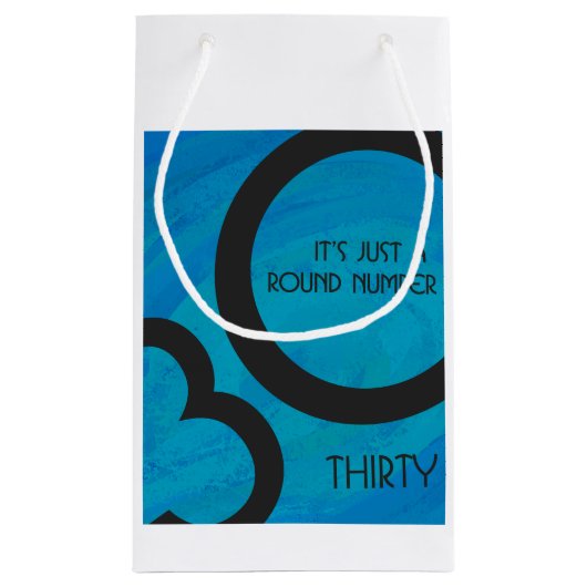 Blue 30 Decade Birthday Klein Cadeauzakje (Achterkant)
