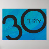 Blue 30 Decade Birthday Poster (Voorkant)