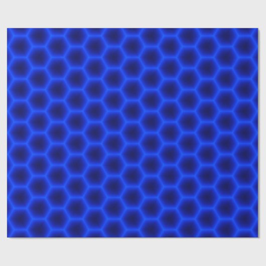 Blue 3D Honeycomb Cadeaupapier (Vlak)