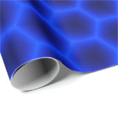 Blue 3D Honeycomb Cadeaupapier (Rol Hoek)