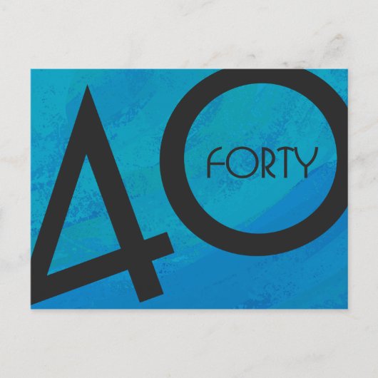Blue 40 Decade Birthday Briefkaart (Voorkant)