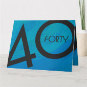 Blue 40 Decade Birthday Kaart (Voorkant)